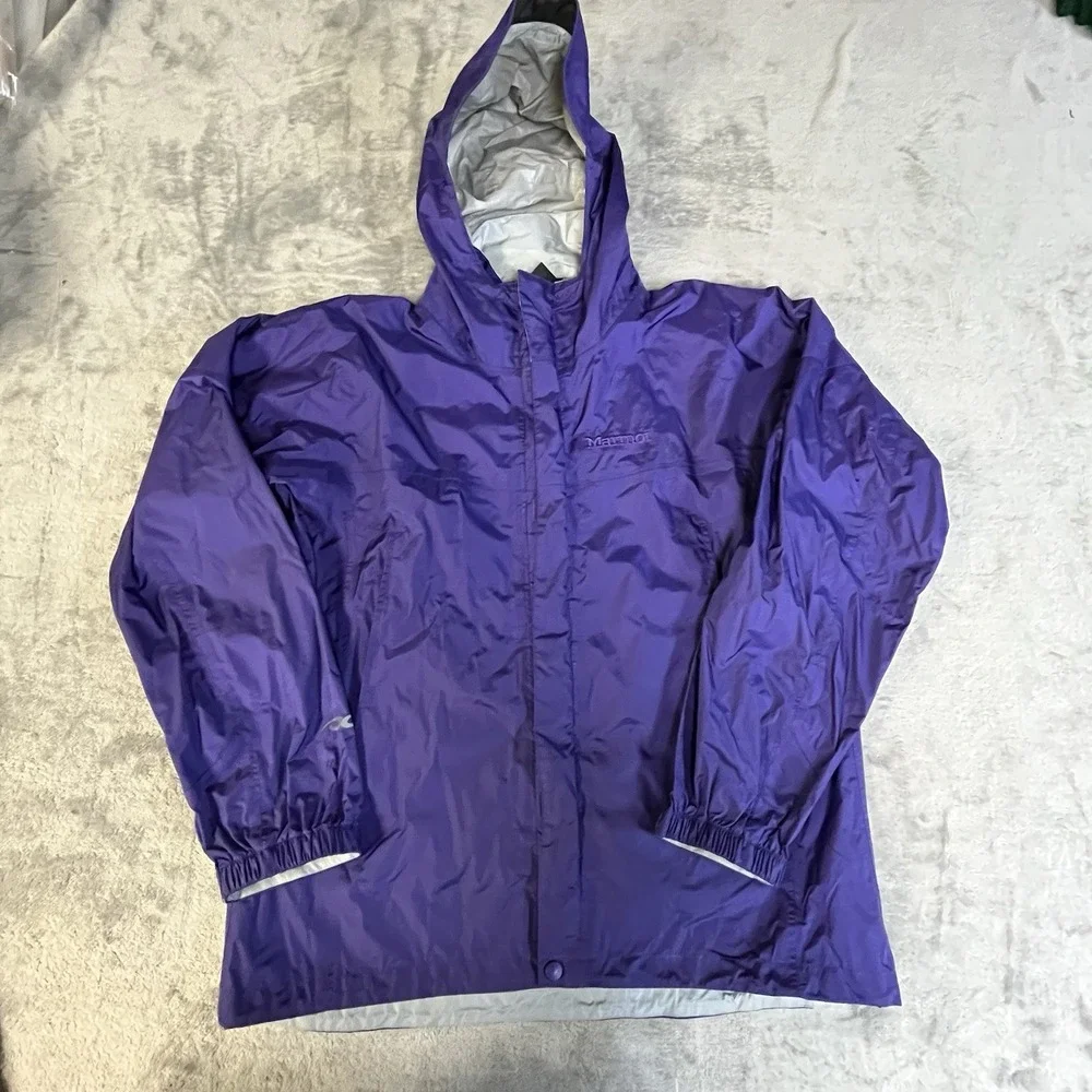 Marmot Purple Hooded Packable Rain‎ Jacket Lightweight Women's Medium